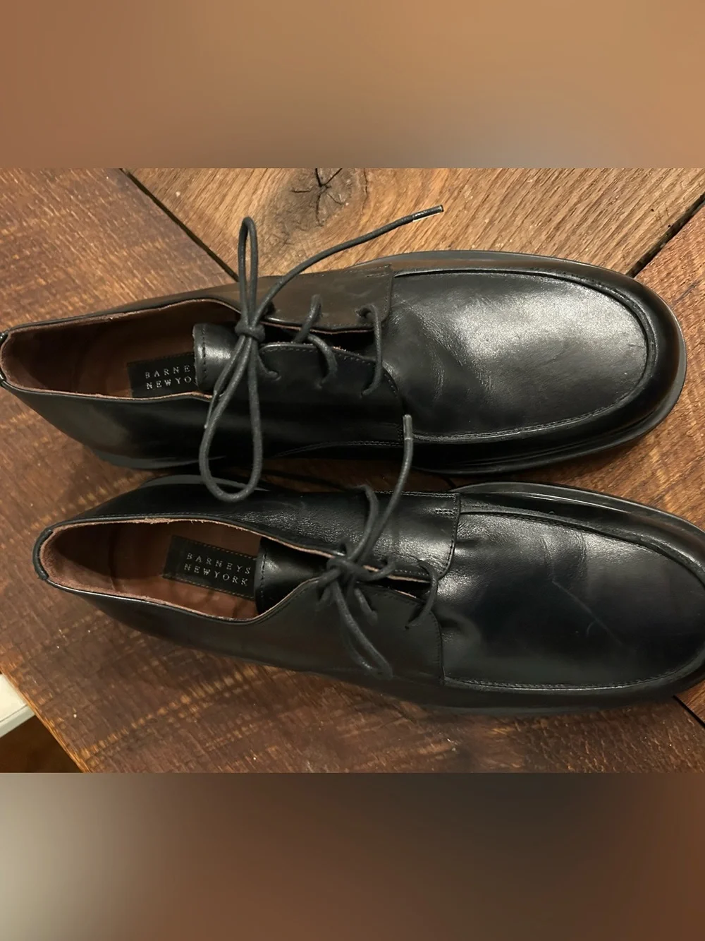 Barneys New York Black Leather Oxcord Dress Shoes- made in Italy. Size 10